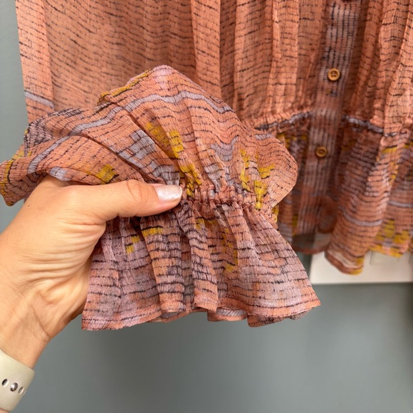 Mes Demoiselles Morgana Silk Peasant Blouse Long Sleeves 2 - Picture 11 of 12